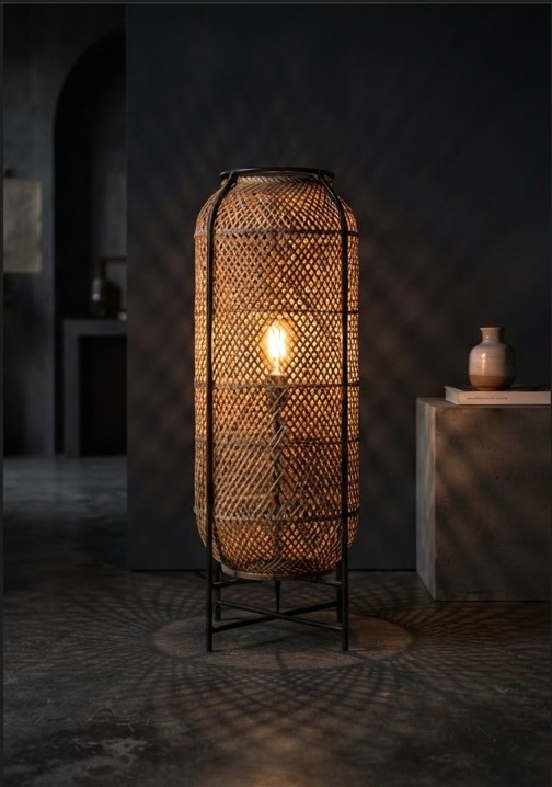 Rattan Floor Lamp — Handwoven Shade