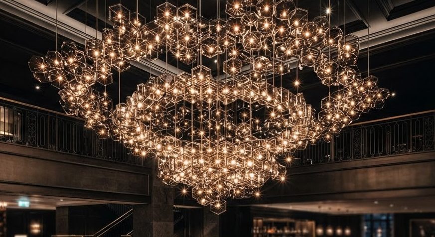 Smoked Glass Chandelier — detail view