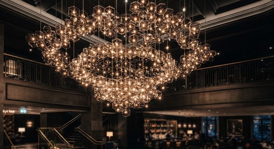 Smoked Glass Chandelier — alternate view